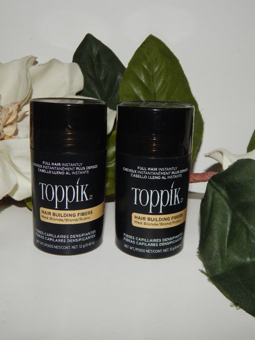 2 TOPPIK Medium Blonde 12g  .42oz Hair Building Fibers - Sealed